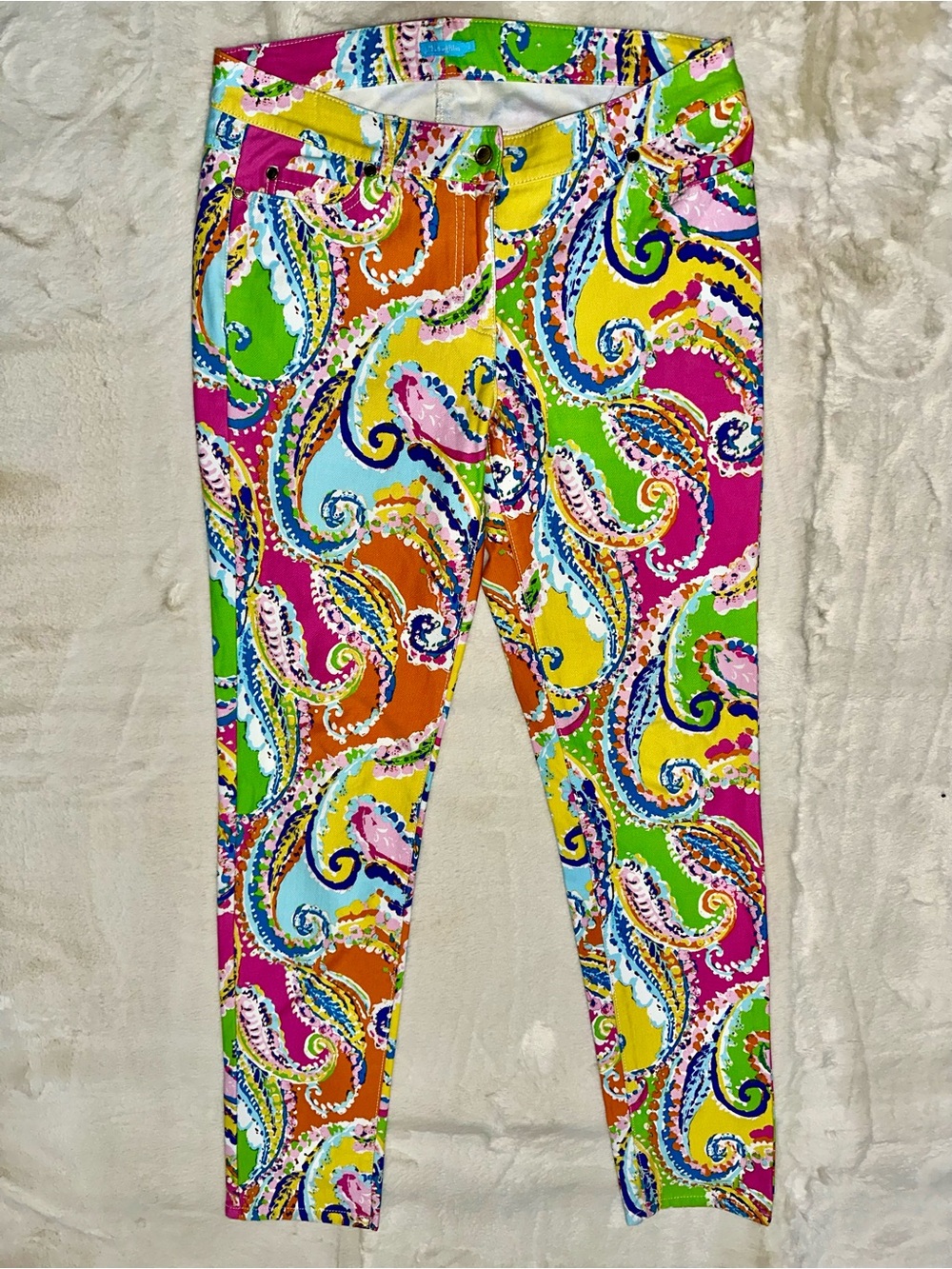J. McLaughlin Women’s Size 8 Multicolor Paisley Ankle Pants Jeans